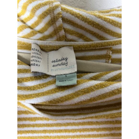 Anthropologie Saturday Sunday Size S Soft Cross Front Sweater Top Striped - Picture 2 of 5